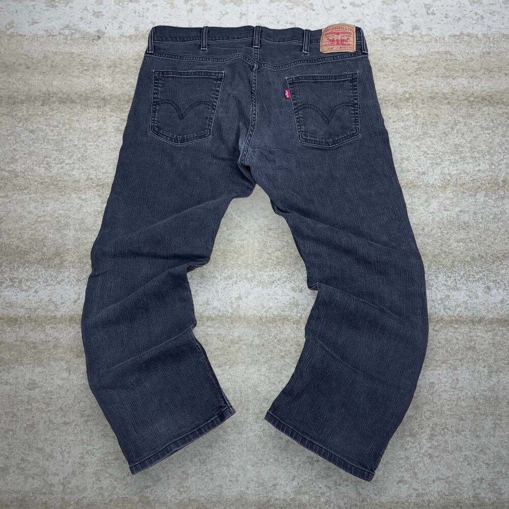Levis Jeans 514 40x30 Slim Straight Fit Smoke Black Wash Denim Red Tab